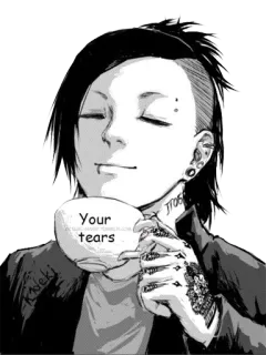 😏 Your tears anime, manga, drink, cup, tears, artwork telegram sticker