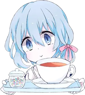 ☕ Anime, Niedlich, Mädchen, Tee, Pastell, Kawaii whatsapp sticker