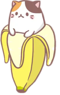 😸 Katze, Banane, süß, kawaii, Aufkleber, Tier, Frucht telegram sticker