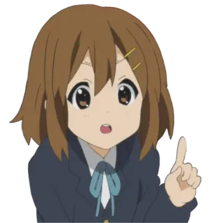 ☝ Anime, Ragazza, Cartone animato, Personaggio, Indicando, K-On, Carino whatsapp sticker