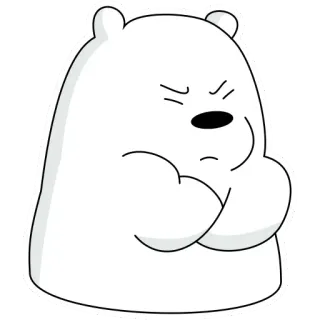 😖 Ice Bear We Bare Bears urso, desenho animado, bravo, fofo, We Bare Bears, Ice Bear telegram sticker