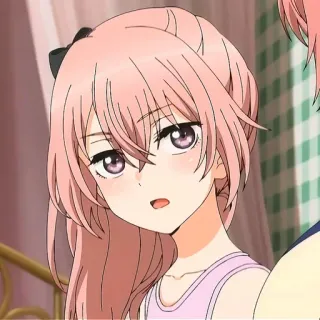 😒 Anime, Mädchen, pinke Haare, Cartoon, Figur telegram sticker