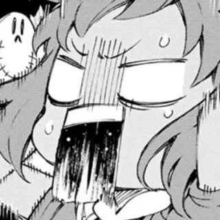 😱 Anime, Mangá, Personagem, Gritando, Pânico telegram sticker