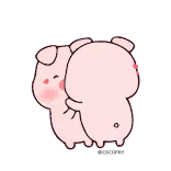 😘 猪, 可爱, 卡哇伊, 动物, 粉色, 卡通 telegram sticker