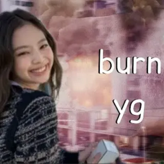 🔥 burn yg Brennen, YG, K-Pop, Musik, Meme telegram sticker