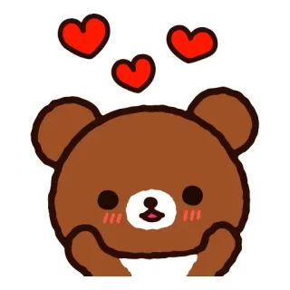 ❤️ bear, cute, hearts, cartoon, animal whatsapp sticker