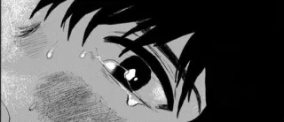💽 pleurs, tristesse, larmes, noir et blanc, oeil, émotion, mélancolie telegram sticker
