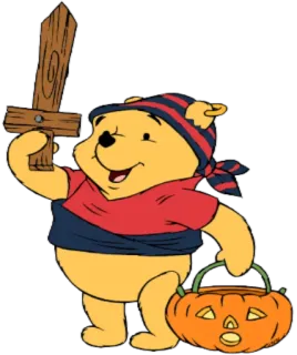 🤺 Winnie the Pooh Winnie Puuh, Halloween, Cartoon, Figur, Bär, Kostüm telegram sticker