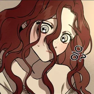 ♠️ 하? donna, capelli, domanda, cartone animato telegram sticker