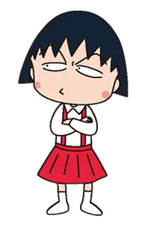 😒 Maruko Chibi Maruko-chan 漫画, アニメ, 女の子, ちびまる子ちゃん, まる子 telegram sticker