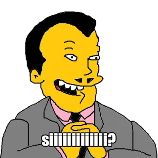 🙏 siiiiiiii? Dessin animé, Style Simpson, Personnage, Drôle, Sarcastique telegram sticker