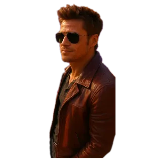 😎 homem, óculos de sol, jaqueta, retrato, pessoa telegram sticker