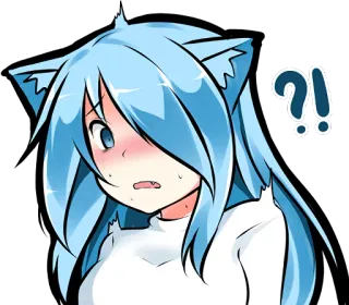 😱 ?! Anime, Pytanie, Wykrzyknik, Zszokowany, Zdezorientowany, Manga, Słodki telegram sticker