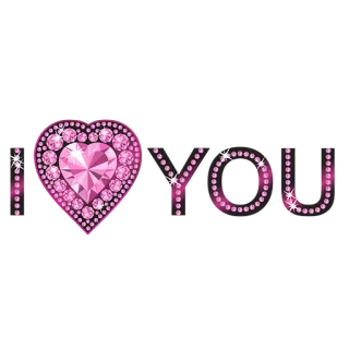 ❤ I YOU любовь, сердце, розовый, блестки, День святого Валентина telegram sticker