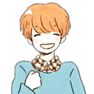 🦋 Kartun, Anime, Senang, Senyum, Anak laki-laki, Karakter telegram sticker