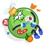 π cartoon, food, dessert, sleepy, character, candy, sweet telegram sticker