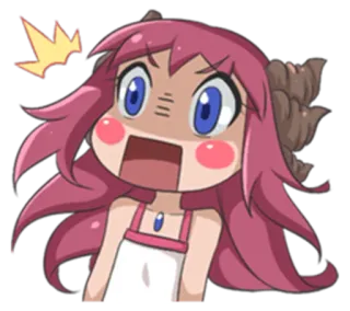 😐 การ์ตูน, อนิเมะ, ตกใจ, ผู้หญิง, สีหน้า, ประหลาดใจ telegram sticker