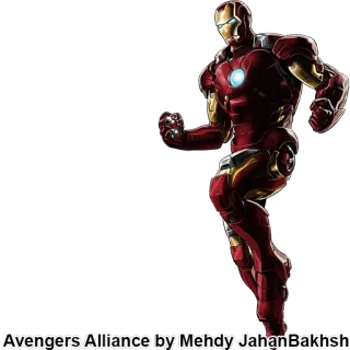 👊 Iron Man Avengers Alliance Avengers Alliance by Mehdy JahanBakhsh Iron Man, Marvel, Superhero, Avenger, Character, Comic, Robot telegram sticker