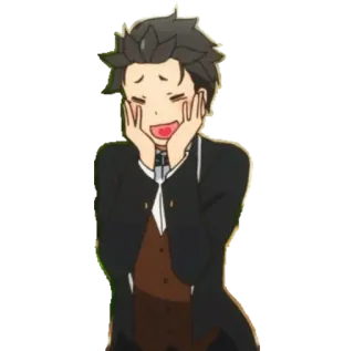 😍 Subaru Natsuki Re:Zero anime, manga, happy, character, isekai telegram sticker