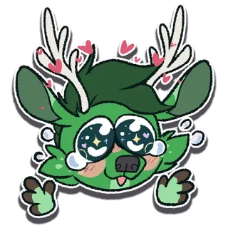 😍 олень, милый, каваи, животное, пушистый, мультфильм, наклейка telegram sticker