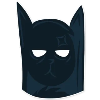 💢 cat, animal, sticker, cartoon, cute, black, funny whatsapp sticker