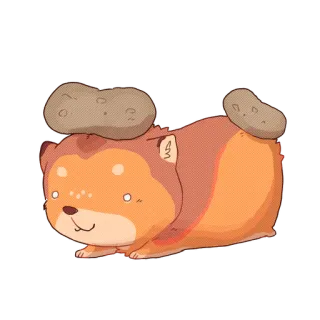 🥔 animal, hedgehog, potato, cute, cartoon telegram sticker