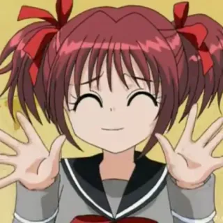 🍓 Anime, Mädchen, Cartoon, lächelnd, Zöpfe whatsapp sticker