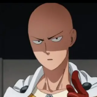 😒 Saitama One-Punch Man Saitama, One-Punch Man, anime, eroe, calvo, serio, personaggio, manga telegram sticker