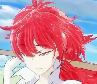 😏 anime, red hair, character, art, manga telegram sticker