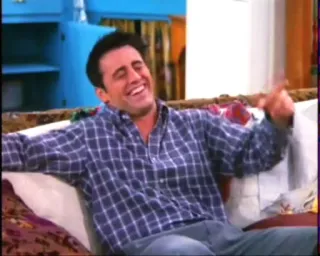 🤣 Joey Tribbiani Friends Joey, Friends, Matt LeBlanc, Sitcom, Risa whatsapp sticker