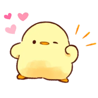 💛 ลูกเจี๊ยบ, น่ารัก, สีเหลือง, นก, สัตว์, คาวาอิ telegram sticker