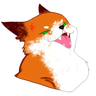 😝 arrabbiato, gatto, animale, cartone animato, carino, divertente, adesivo whatsapp sticker