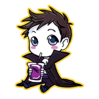 🍹 Dessin animé, Vampire, Mignon, Boisson, Kawaii, Monstre telegram sticker