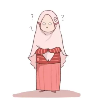 ℹ️ muslim, hijab, wanita, ilustrasi, karakter telegram sticker