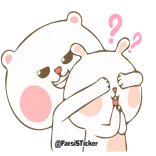 😈 @FarsiSticker oso, conejo, lindo, pegatina, dibujos animados telegram sticker