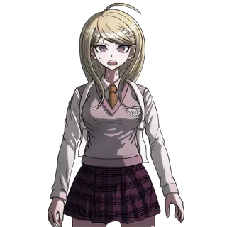 😦 Kaede Akamatsu Danganronpa V3: Killing Harmony Аниме, Школьная форма, Персонаж, Блондин, Danganronpa telegram sticker