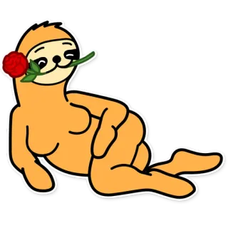😍 ленивец, мультик, цветок, милый, животное whatsapp sticker
