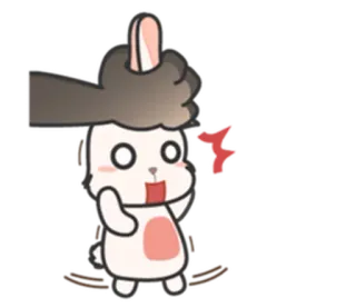 ⚪️ coniglio, dito medio, offensivo, cartone animato telegram sticker