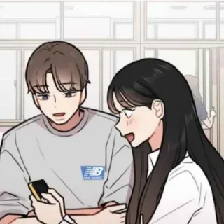 😁 คู่รัก, อนิเมะ, โรงเรียน, เพื่อน, โทรศัพท์ whatsapp sticker