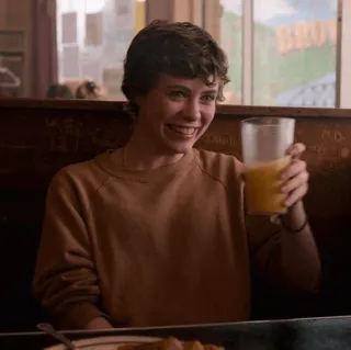 🌻 pessoa, sorriso, suco de laranja, restaurante, interior telegram sticker