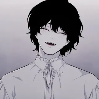 ☕️ anime, vampire, cartoon, dark, male, smiling whatsapp sticker