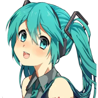 😄 Hatsune Miku Anime, Vocaloid, Niedlich, Kawaii, Mädchen, Manga telegram sticker