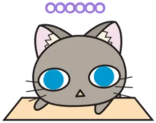 😶 cat, animal, kawaii, cute, cartoon whatsapp sticker