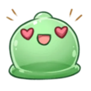 😍 слайм, милый, каваи, любовь, сердце, зеленый telegram sticker