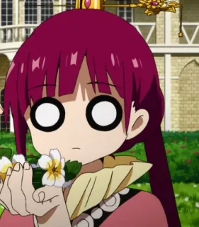 😳 Anime, Fille, Fleurs, Personnage, Dessin animé, Magi whatsapp sticker
