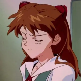 😳 Asuka Langley Sohryu Neon Genesis Evangelion Anime, Chica, Asuka, Evangelion, Personaje, Expresión telegram sticker