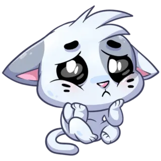 😞 Katze, Kätzchen, traurig, süß, Cartoon, Sticker, Tier telegram sticker