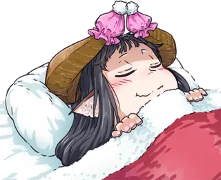😴 anime, sleeping, demon girl, monster girl, horns, kawaii telegram sticker
