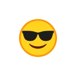 😎 emoji, sunglasses, cool, face, yellow telegram sticker