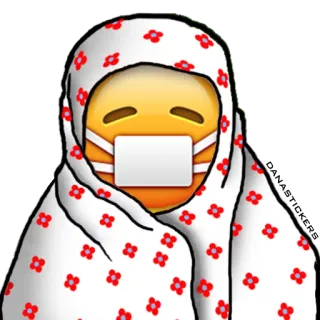 😷 Emoji, Ziek, Mondkapje, Dekken, Ziekte telegram sticker